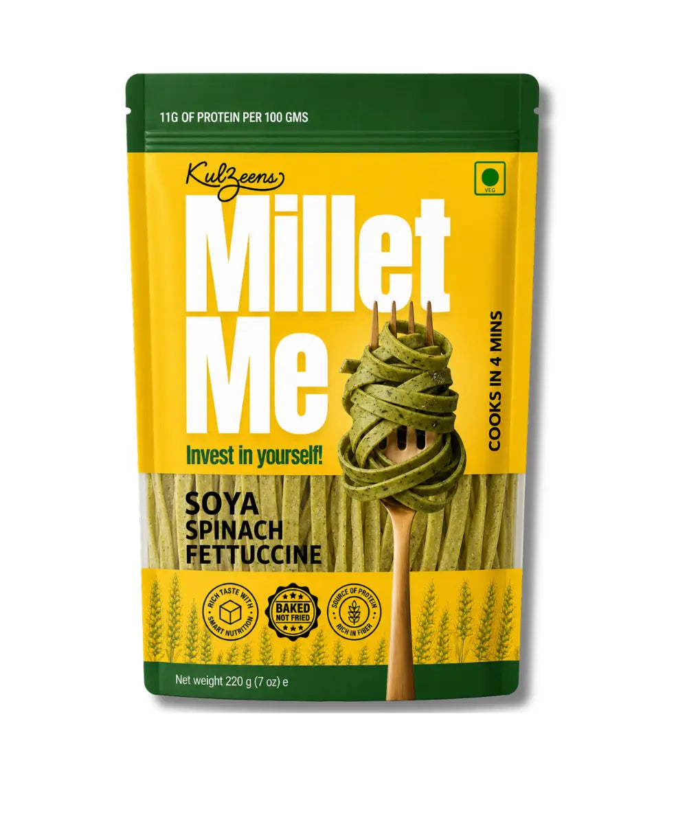 Soya Spinach Fettuccine | High Protein & Iron Rich Kuizeens