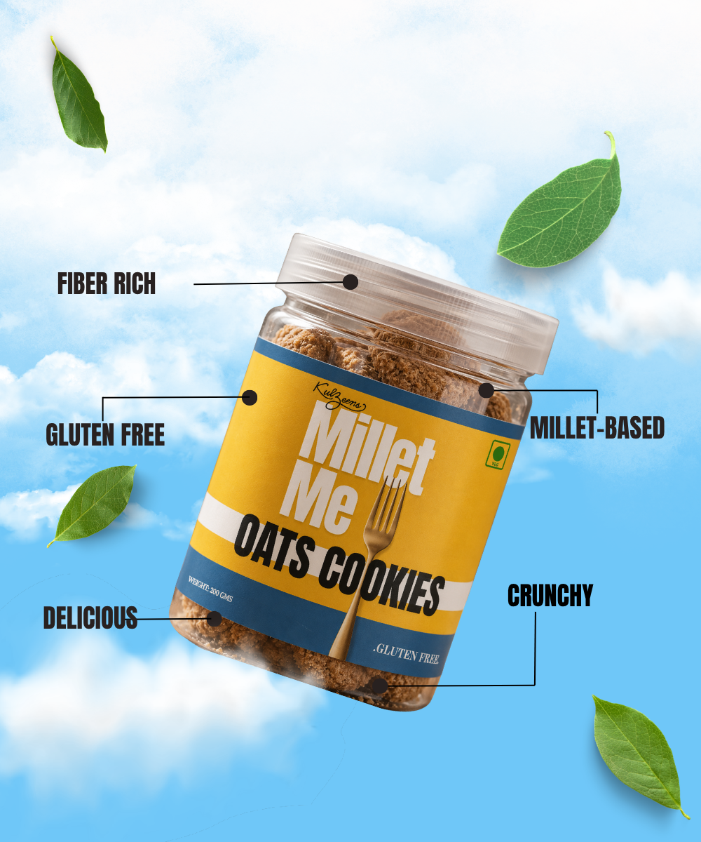 Oats Cookies | High Fiber & Heart Healthy | Guilt-Free Baked Snack Millet Me