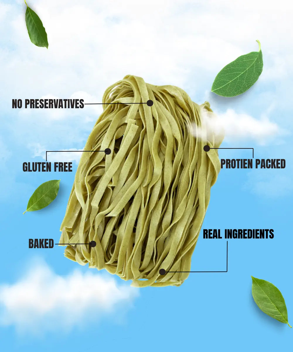 Soya Spinach Fettuccine | High Protein & Iron Rich Kuizeens