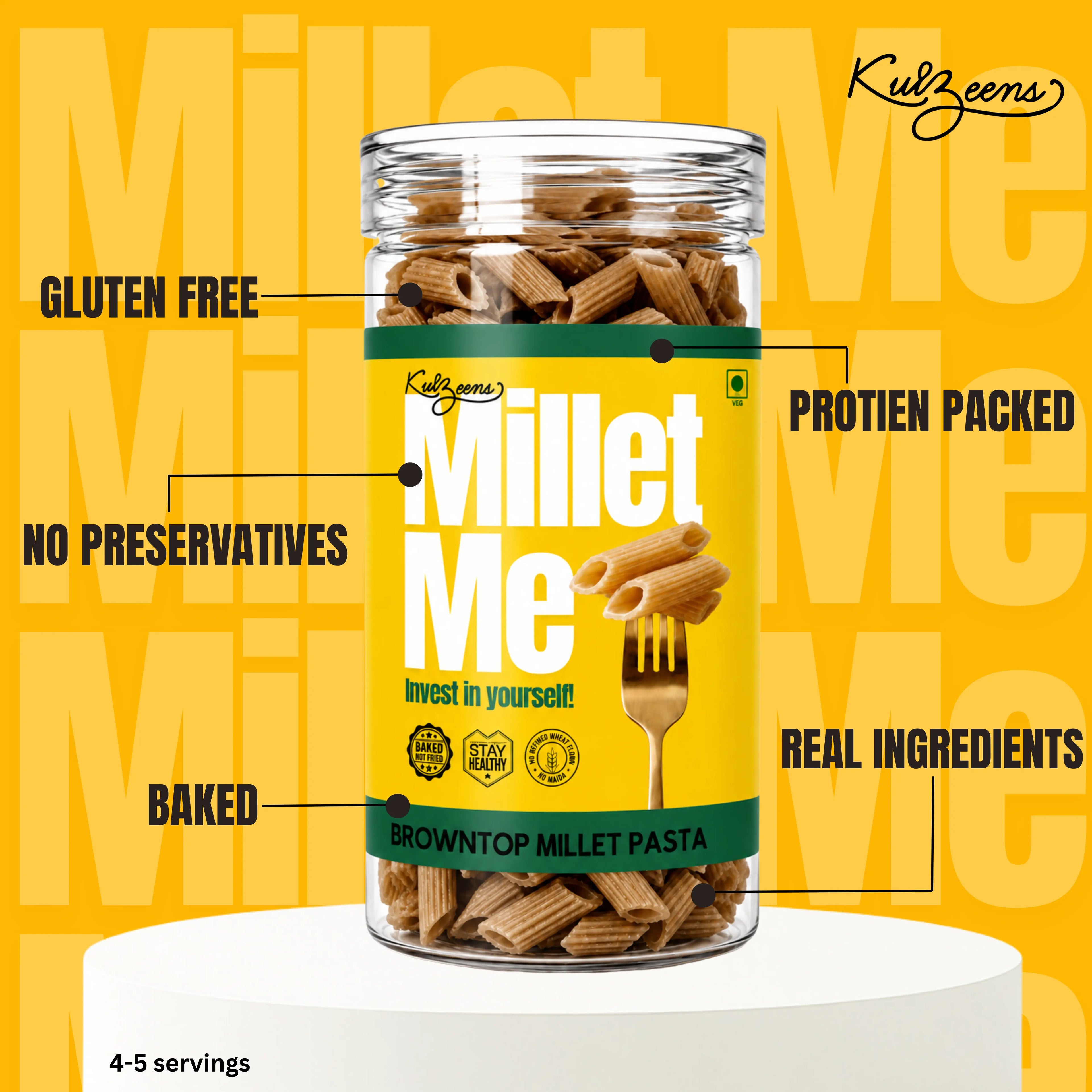 Brown Top Millet Pasta | High Fiber & Detox Friendly Kuizeens