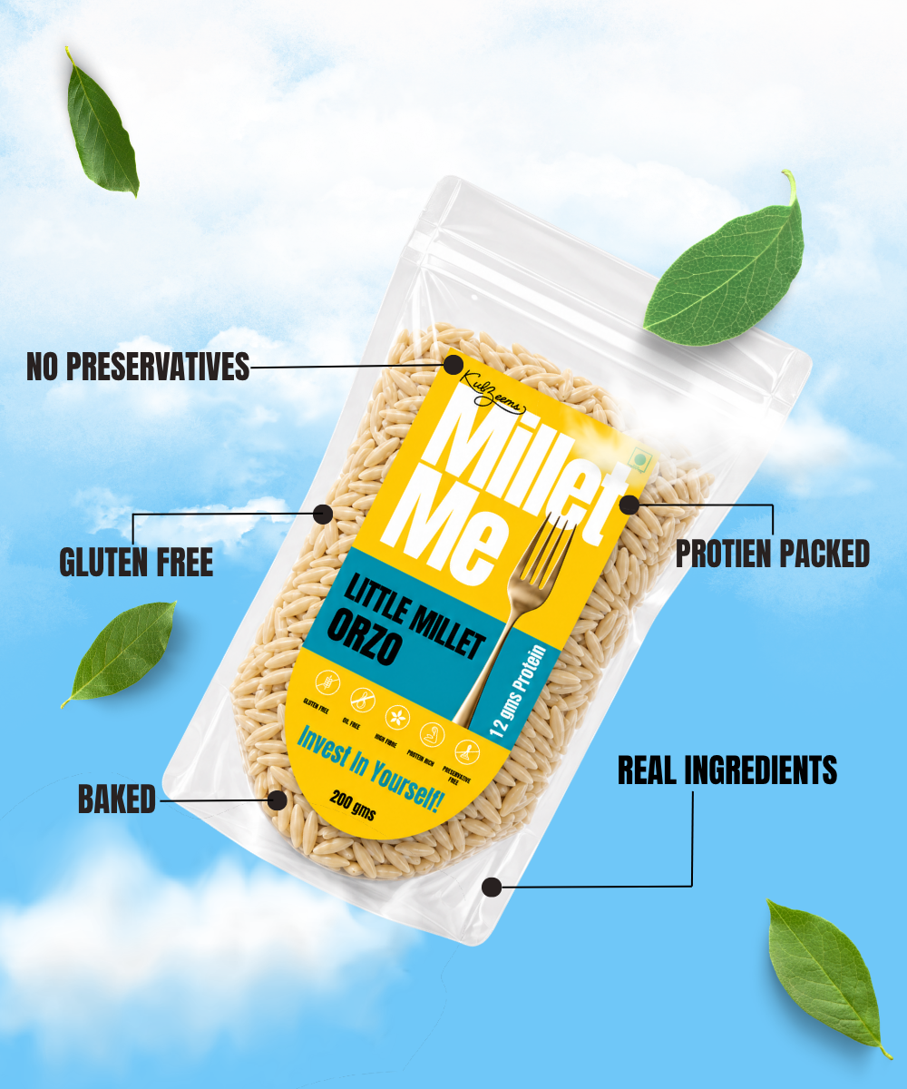 Little Millet Orzo | Gluten-Free Healthy Millet Pasta Alternative Millet Me