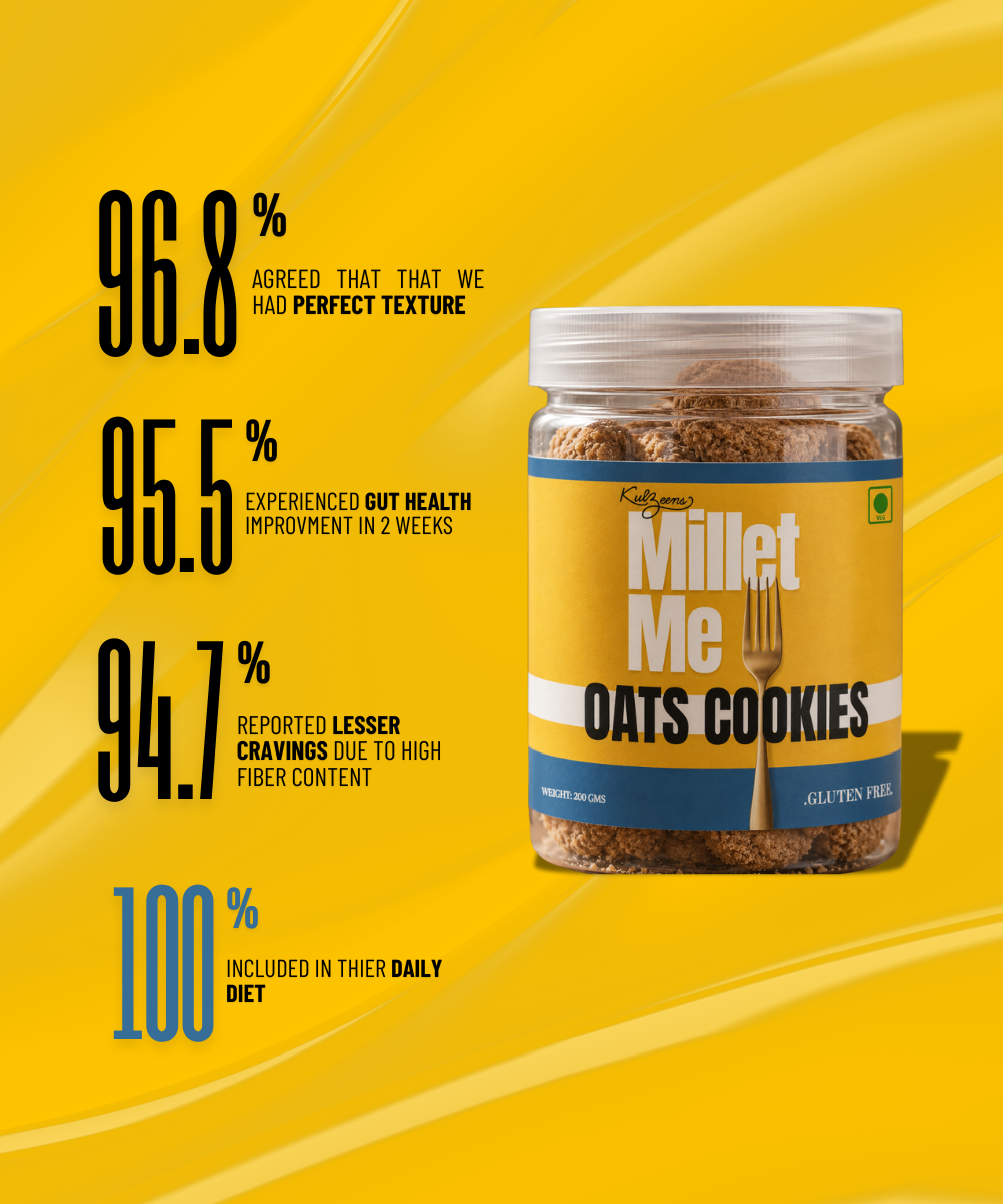 Oats Cookies | High Fiber & Heart Healthy | Guilt-Free Baked Snack Millet Me