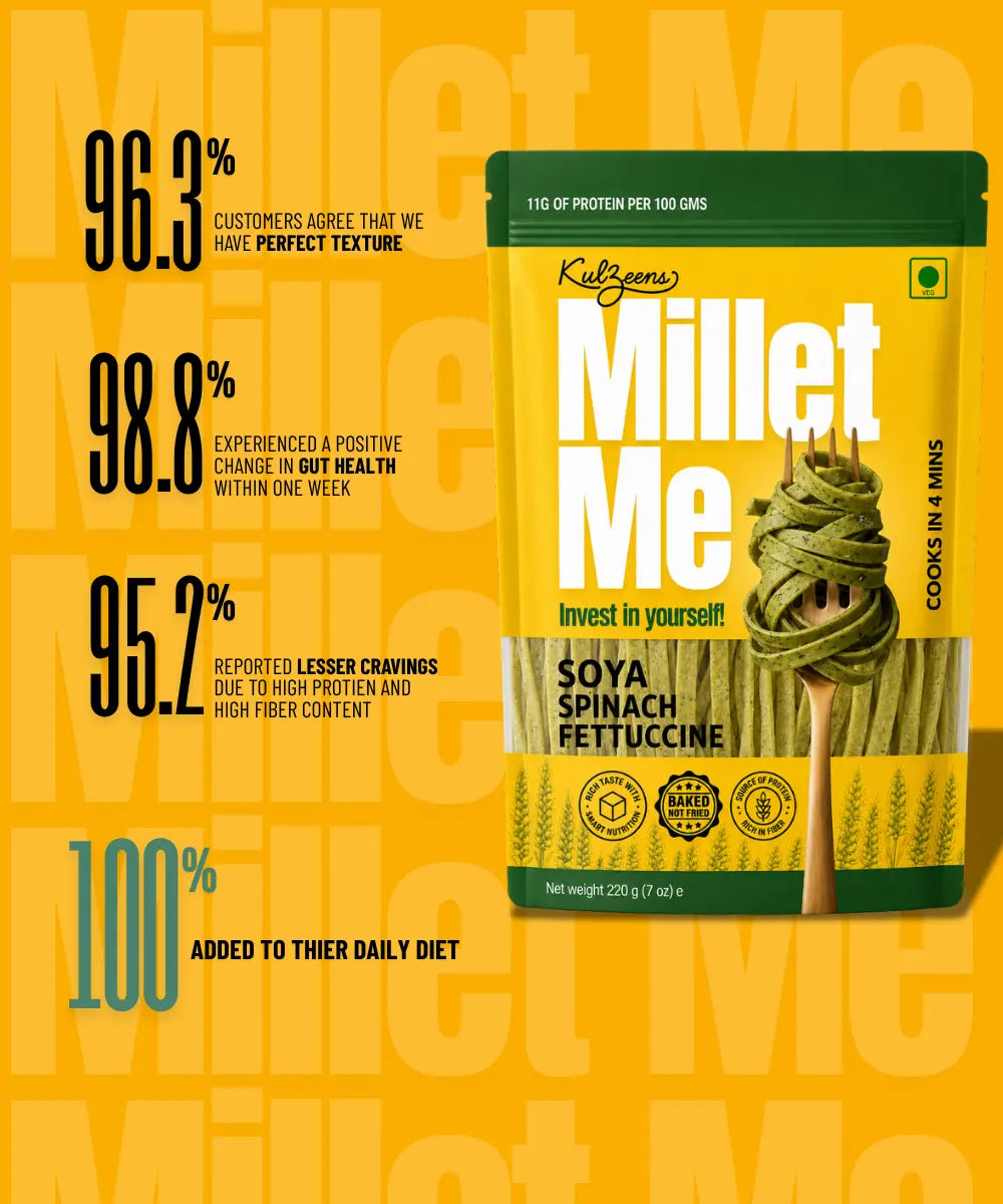 Soya Spinach Fettuccine | High Protein & Iron Rich Kuizeens