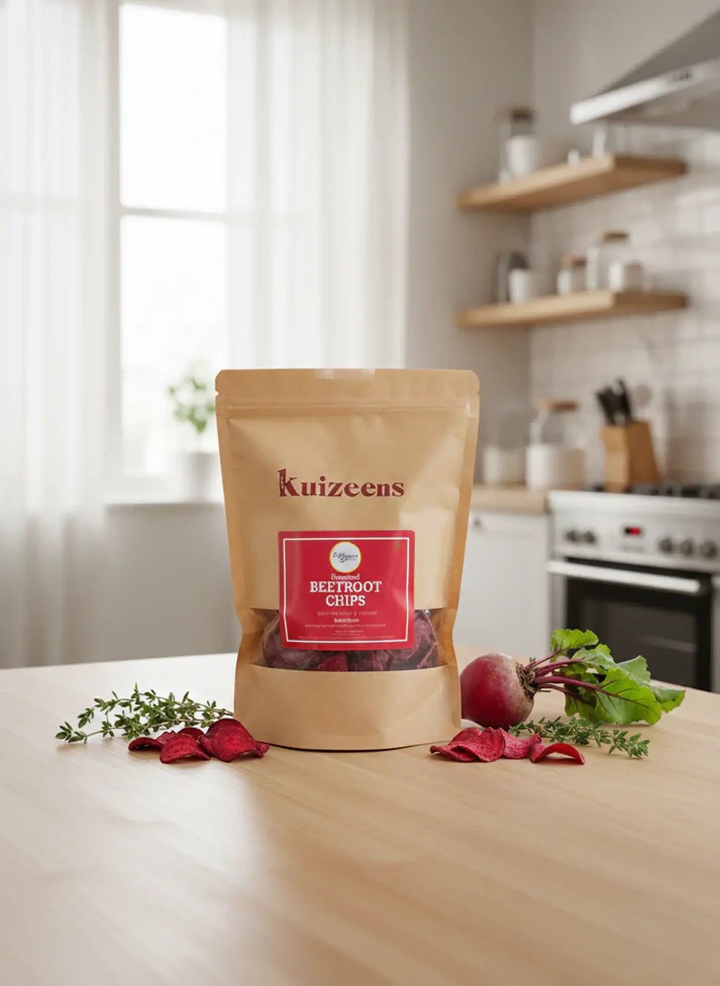 Beetroot Chips | Vacuum Fried & Low Oil | Healthy Vegetable Snacks Kuizeens
