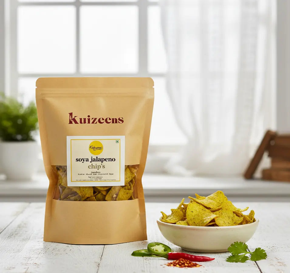 Soya Jalapeno Chips spicy roasted healthy snacks high protein india