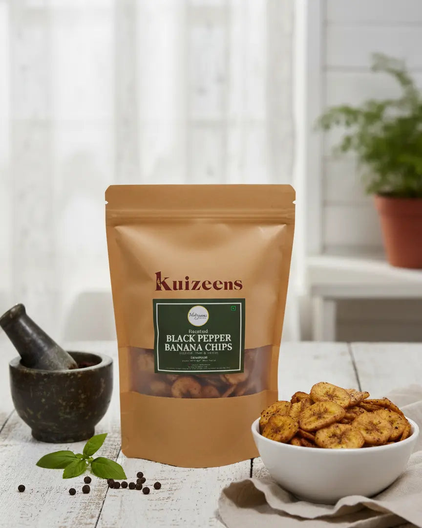 Jain Black Pepper Banana Chips | No Onion No Garlic | Healthy Snack Kuizeens