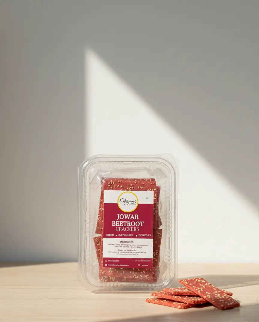 Millet Me jowar beetroot crackers antioxidant gluten-free naturally red 100g